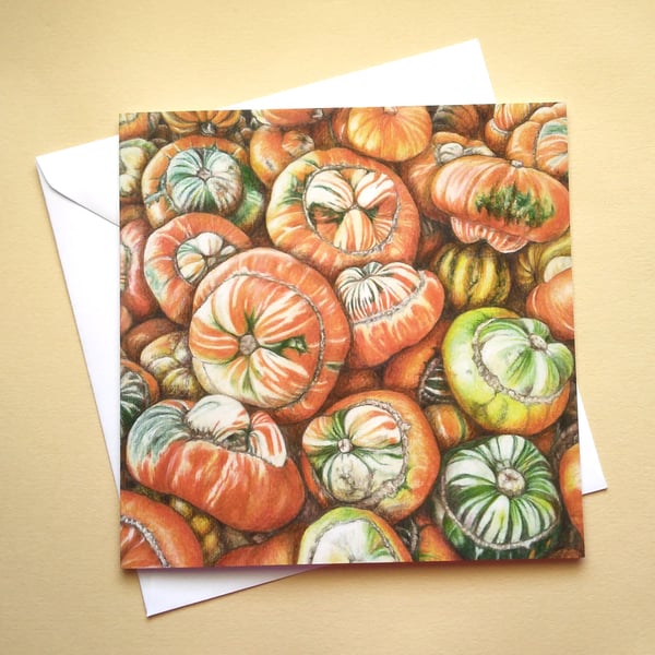 Greetings card - blank - Pile of Pumpkins