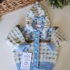 Designer Baby Boys Hand Knitted Textured Hooded Jacket 3-9 months size