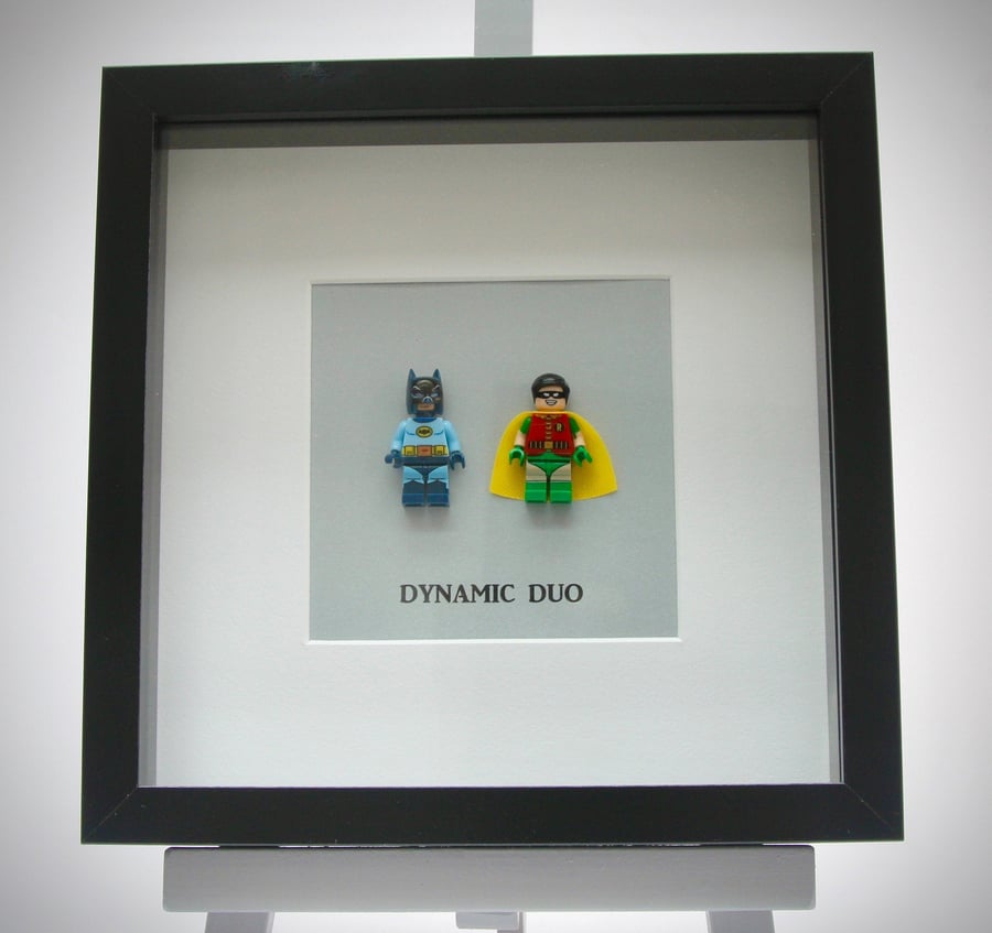 Original Batman & Robin Super Hero mini Figures frame.