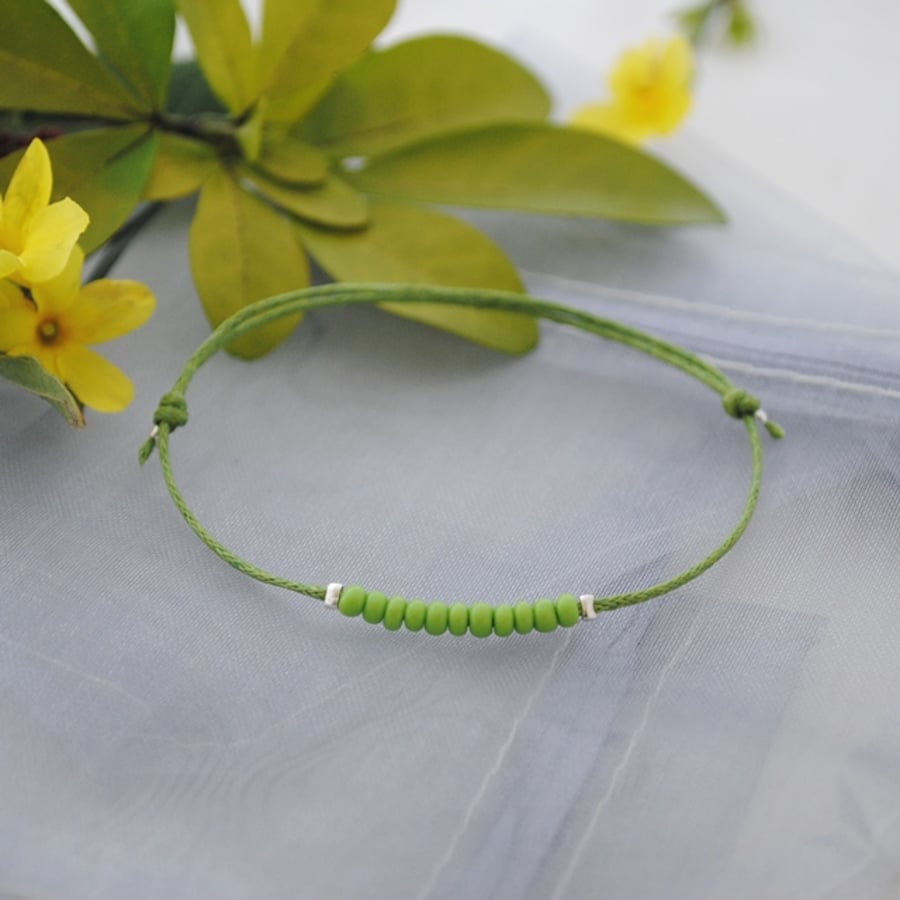 Friendship Bracelet-Lime with lime beads