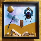 Ancient Wisdom Scarab and Dragonfly Box Frame