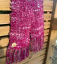 Handspun and woven shades of pink art scarf - Image 2