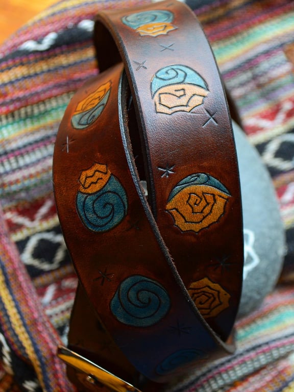 Solar Eclipse Leather Belt