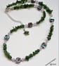 Designer Russian Diopside,  Lavender Amethyst & Abalone Shell Necklace - Image 3