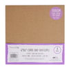 Dovecraft Essentials 6 x 6 Brown Kraft Cards 300gsm, Envelopes 100gsm Pack of 8