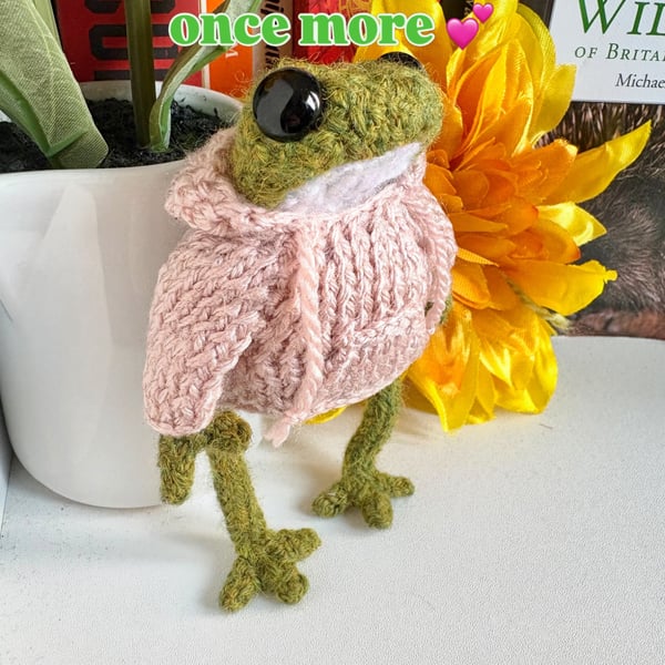 Handmade knitted frog 