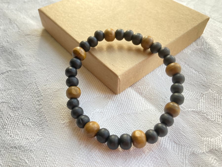 Black & Brown stretchy bracelet 