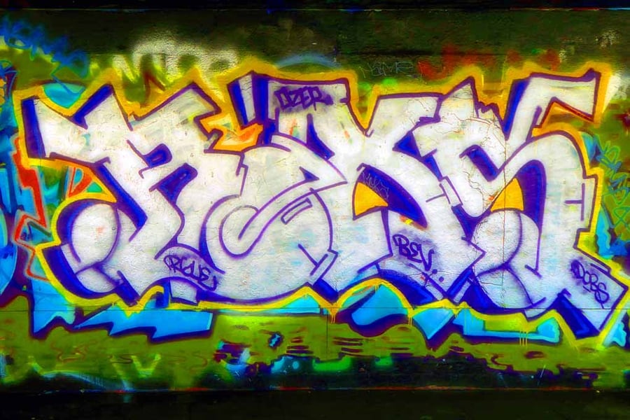 Southbank Skate Park Graffiti Street Art London 18"x12" Print