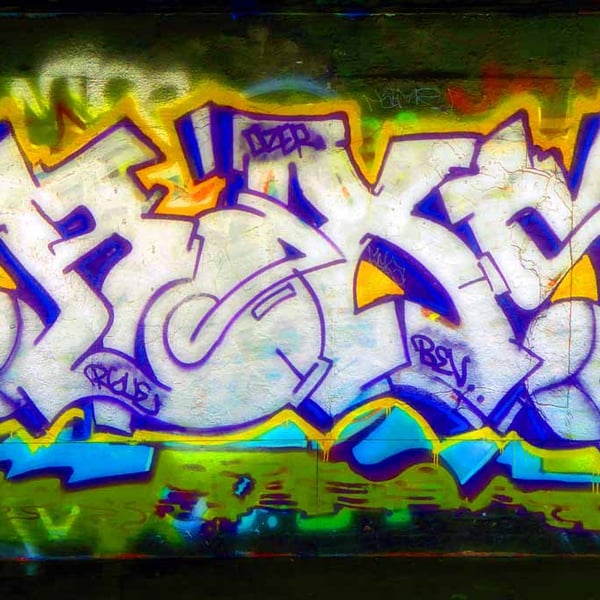 Southbank Skate Park Graffiti Street Art London 18"x12" Print