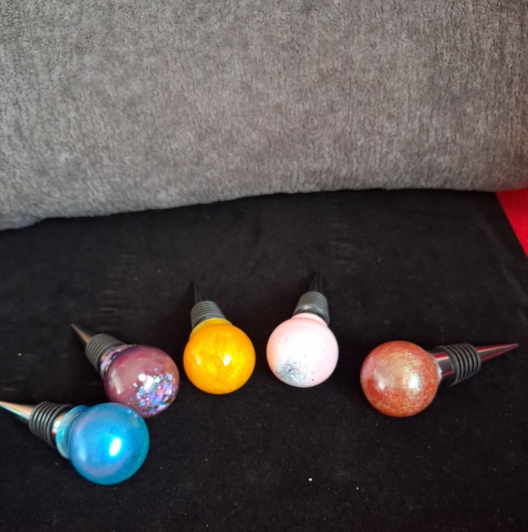Handmade epoxy resin wine bottle stopper