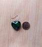 Beautiful handmade resin green heart earrings - Image 3