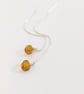 Amber Bead and Sterling Silver Threader Earrings - Image 2