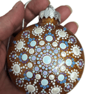 Hand painted dot mandala Christmas ornament