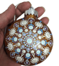 Hand painted dot mandala Christmas ornament - Image 1