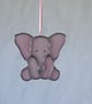 Stained Glass Pink Sitting Baby Elephant Suncatcher - Image 3