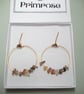 Mixed Stone Earrings Dangle Gold Coloured Metal Hoop  Mix Of Healing Crystals - Image 7