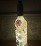 Hand Painted and Decoupaged Light up Bottle - Image 2