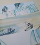 Seascape paper backed fabric offcuts for crafting - zero waste materials - Image 7