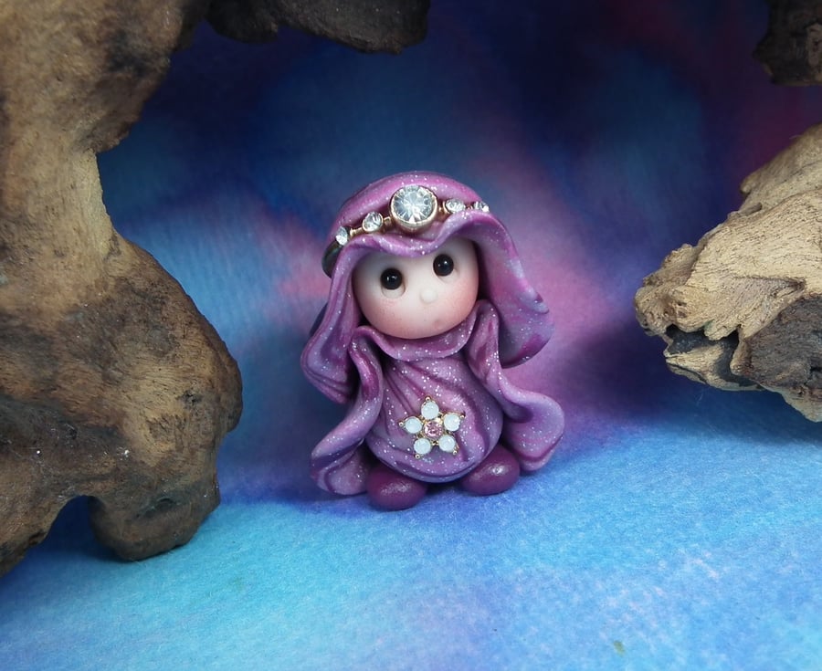 Princess 'Nessa' Tiny Royal Gnome with jewels OOAK Sculpt by Ann Galvin