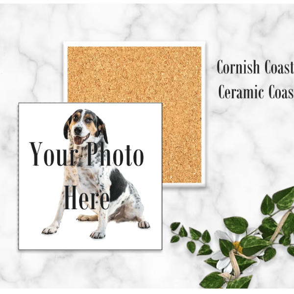 Personalized Photo Coaster, 4’ x 4’ Square Ceramic Keepsake.