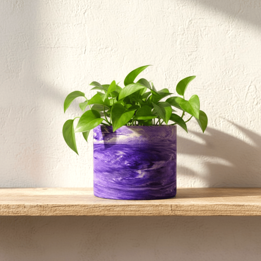 Large Purple Marbled Plant Pot 