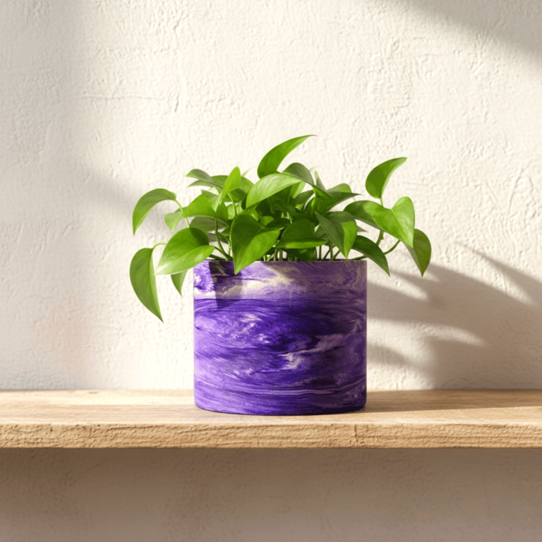 Large Purple Marbled Plant Pot 
