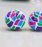 jewel mosaic look stud earrings  - Image 2
