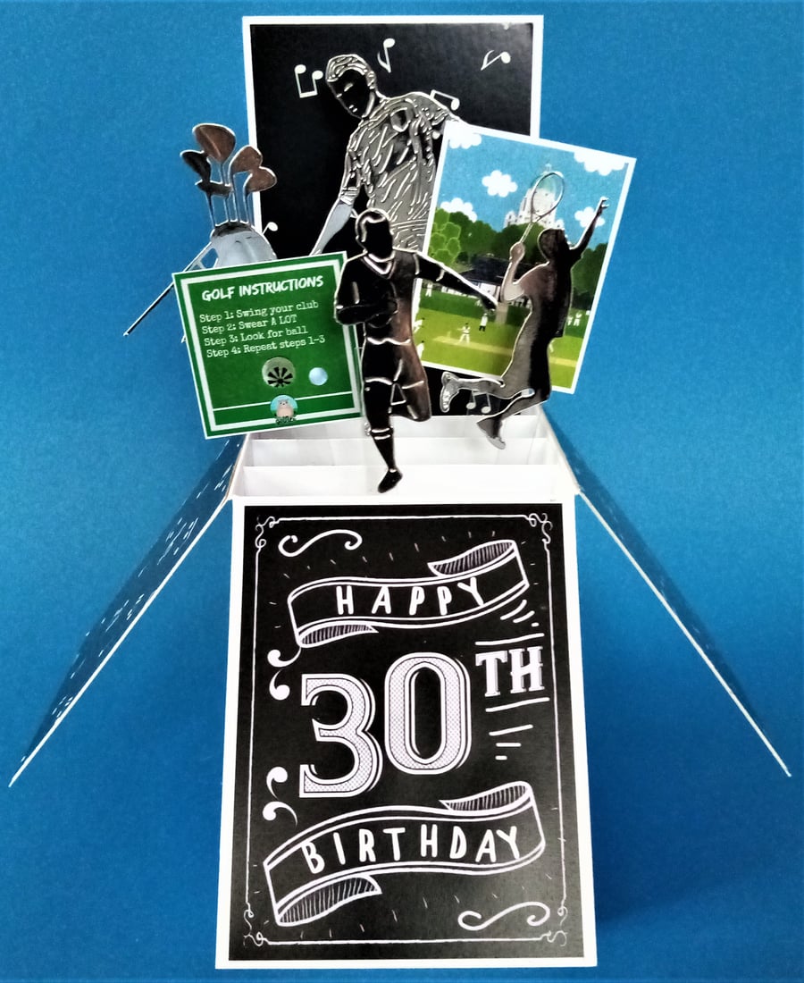 Men's 30th Birthday Card with Sport