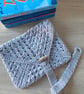 Granny Square Book Sleeve - Book Wrap - Grey Crocheted Book Sleeve - Image 5