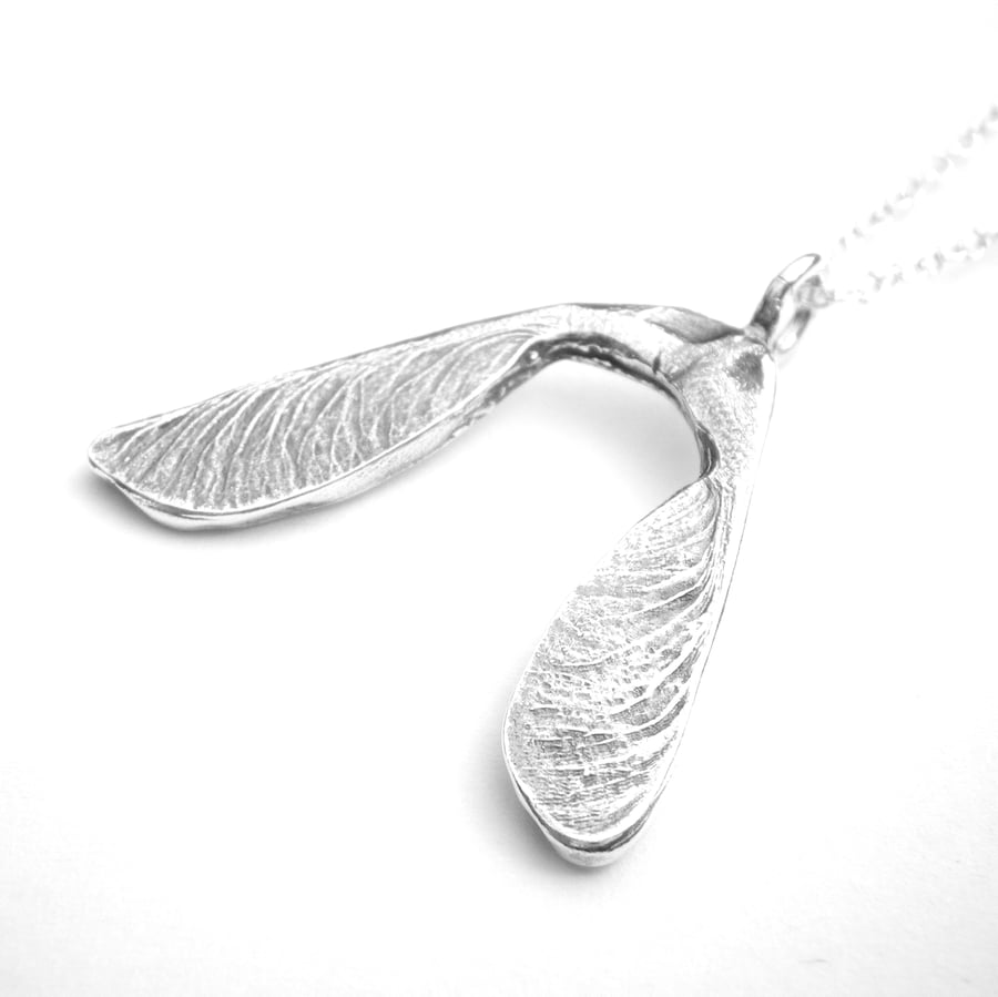 Silver Sycamore Seed Pendant