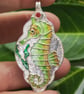 Silver and enamel seahorse pendant  - Image 2