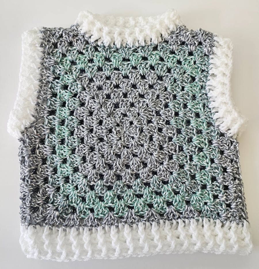Kids crochet cropped sweater vest tank top