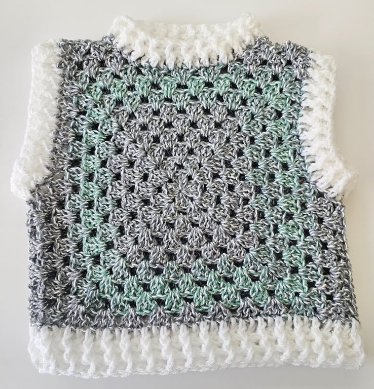 Kids crochet cropped sweater vest tank top