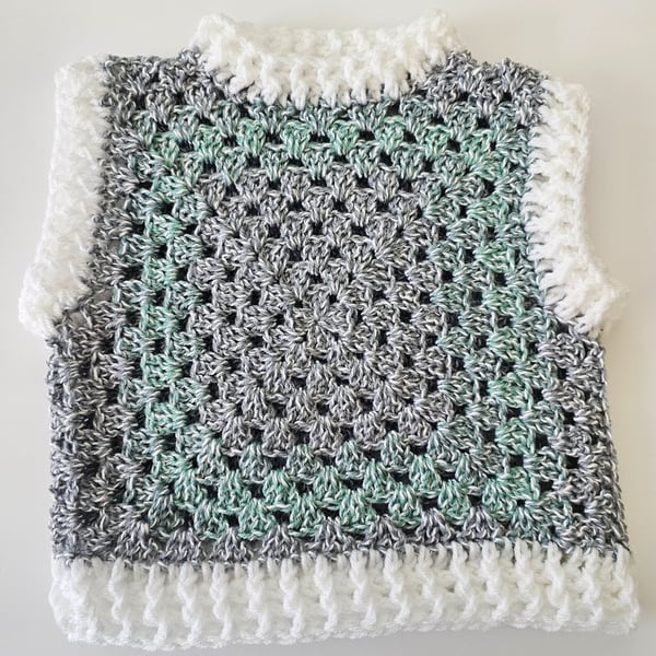 Kids crochet cropped sweater vest tank top