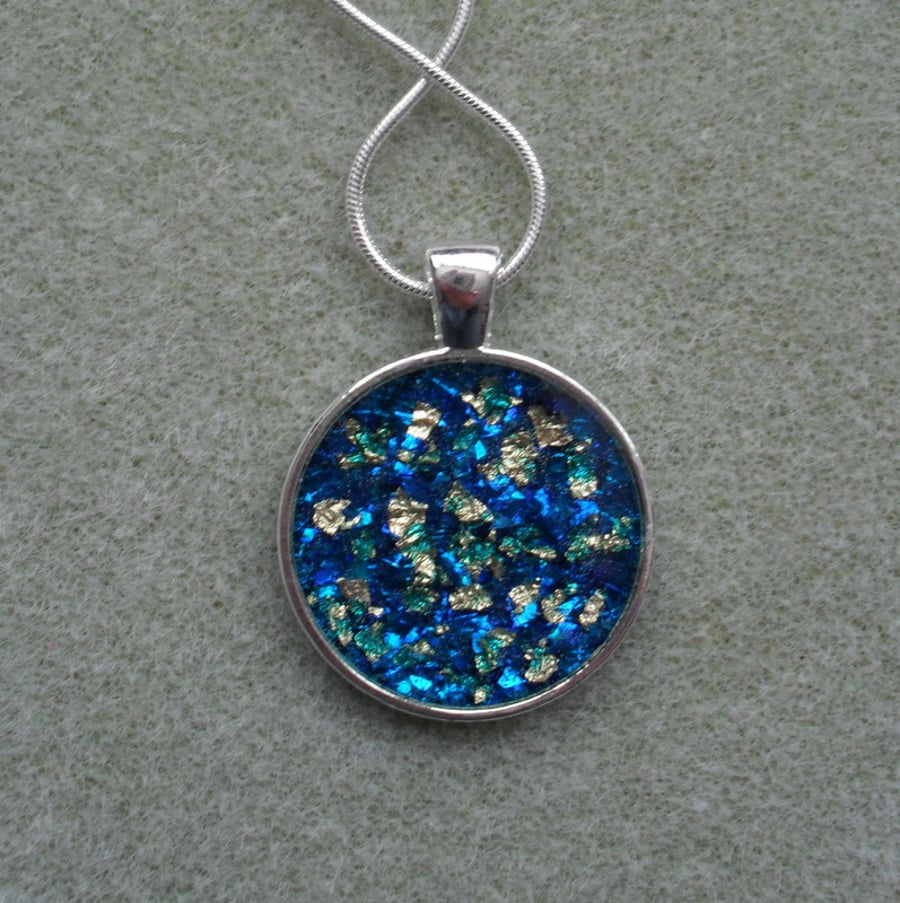 Blue and Gold Resin Pendant Gift Stocking Filler