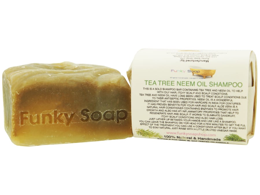 1 piece Tea Tree Neem Oil Shampoo Bar, 100% Natural Handmade aprox.120g