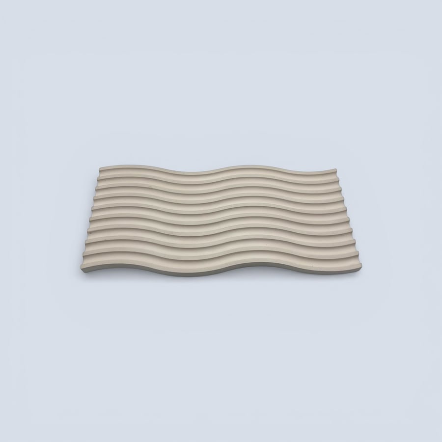 White Wave Catchall Tray for Jewellery Keys or Candles Handmade Decor