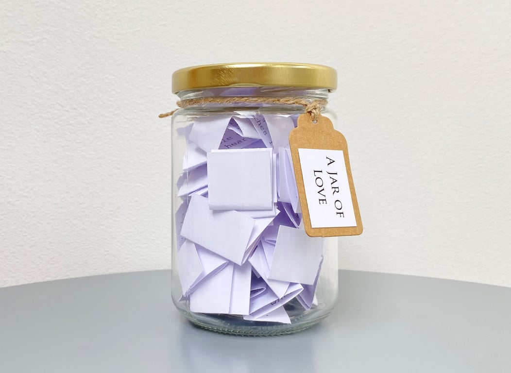 A Jar of Love Quotes, Valentines Engagement, Wedding, Anniversary, Partner Gift