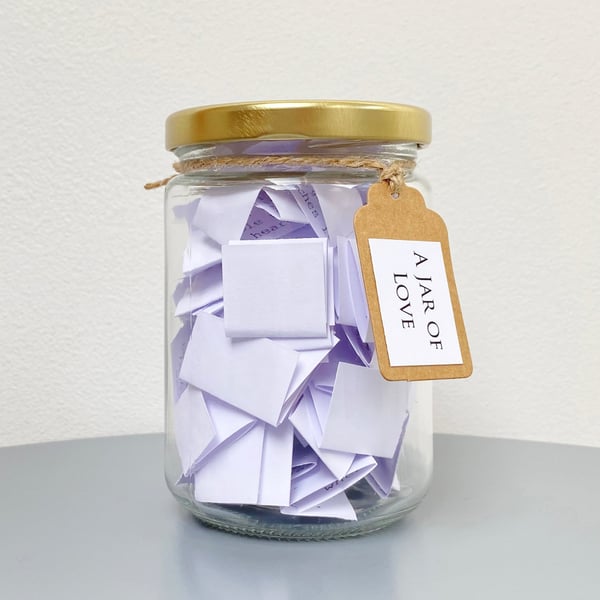 A Jar of Love Quotes, Valentines Engagement, Wedding, Anniversary, Partner Gift