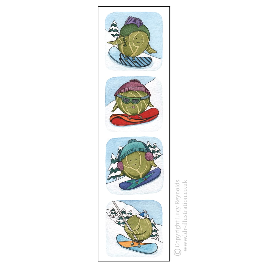 Snowboarding Sprouts Bookmark