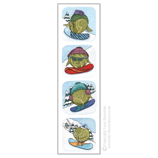 Snowboarding Sprouts Bookmark