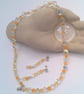 Citrine & Vintage Crystal Beaded Necklace & Earrings, Gift for Her, Mother's Day - Image 4