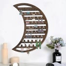 Laser Cut Moon Earring Organiser Holds 50 pairs