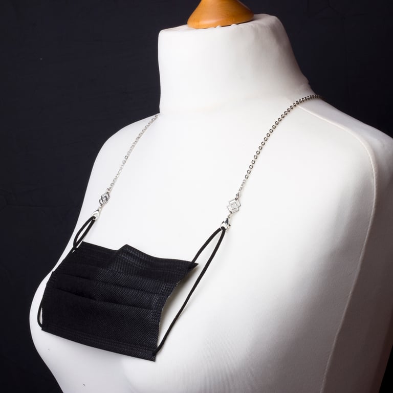 Square link mask chain - Unisex face mask holder lanyard