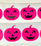 Halloween pumpkin stickers in pink - Image 2
