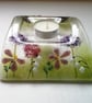 Candle arch, fused glass floral tealight rest, alliums and Lily of the valley, g - Image 9