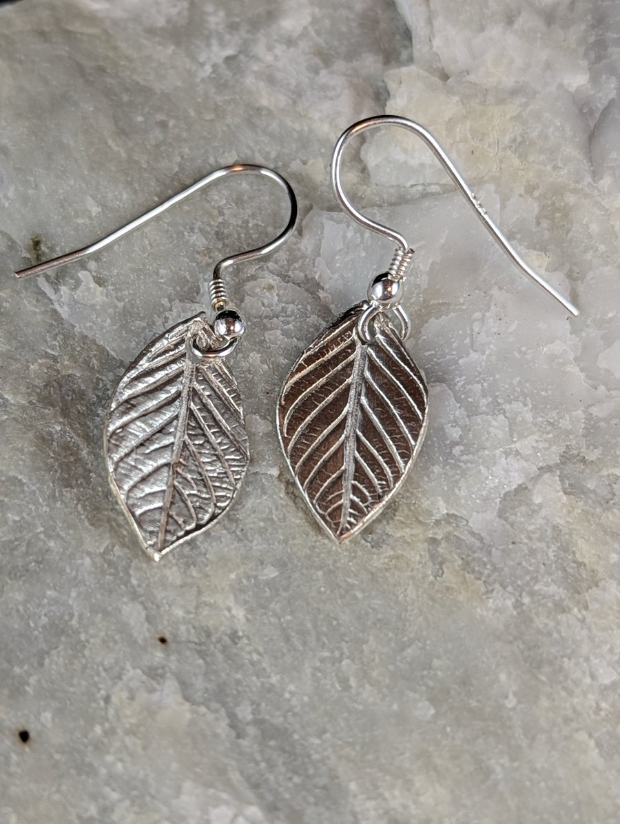 Silver leaf Wayfaring earrings