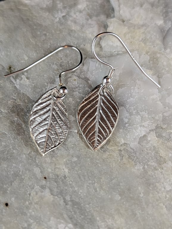 Silver leaf Wayfaring earrings