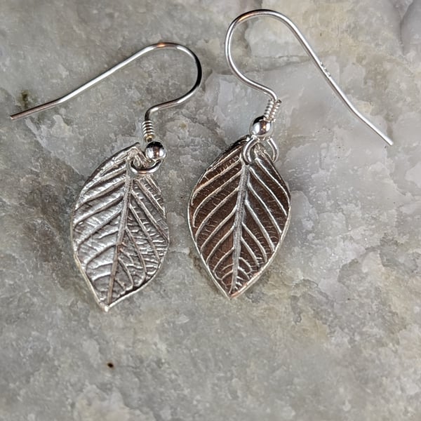 Silver leaf Wayfaring earrings