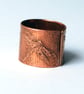 Etched copper dragonfly ring - adjustable size - Image 1